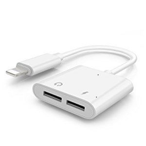 2 in 1 Lightning Audio Adapter for iPhone Listen Music Charging 2A NEW